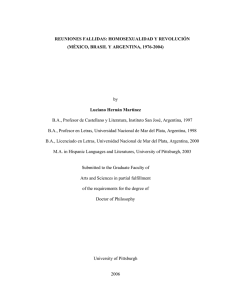 REUNIONES FALLIDAS: HOMOSEXUALIDAD Y REVOLUCIÓN