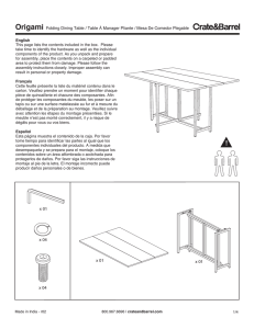 Origami Folding Dining Table ML Assembly