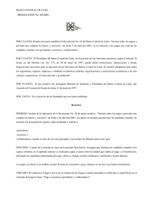 Disposición Normativa - Banco Central de Cuba