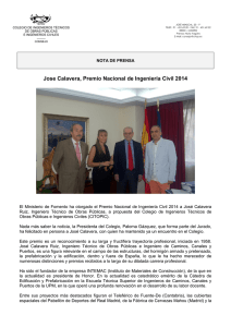 Jose Calavera, Premio Nacional de Ingeniería Civil 2014