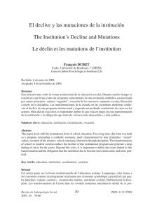 El declive y las mutaciones de la institución The Institution`s Decline
