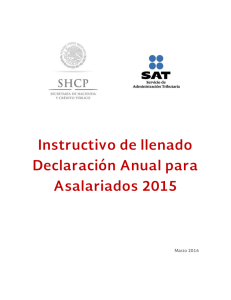 Instructivo de llenado Declaración Anual para Asalariados 2015