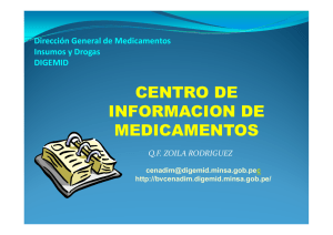 centro de informacion de medicamentos - Digemid