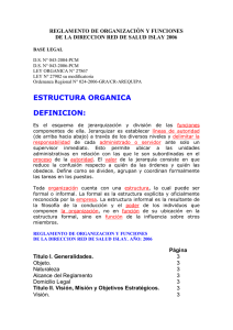 estructura organica definicion - Gerencia Regional de Salud Arequipa