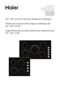 24”, 30” and 36” Electric Radiant Cooktops Tables de