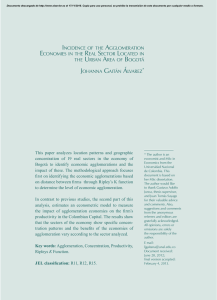 INCIDENCE OF THE AGGLOMERATION ECONOMIES IN THE