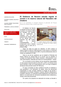 El Gobierno de Navarra estudia regular el acceso a la reserva
