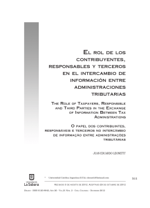 El rol dE los contribuyEntEs, rEsponsablEs y tErcEros En El