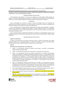RESOLUCIÓN Miscelánea Fiscal para 2016 y su anexo 19.