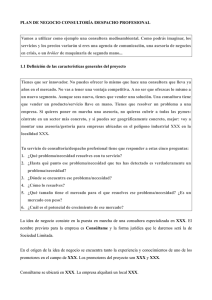 PLAN DE NEGOCIO CONSULTORÍA /DESPACHO PROFESIONAL