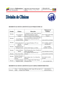 RESIDENCIAS SOCIO ASISTENCIALES PSIQUIÁTRICAS