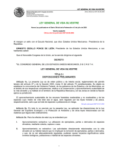 ley general de vida silvestre - Gobierno del Estado de Aguascalientes