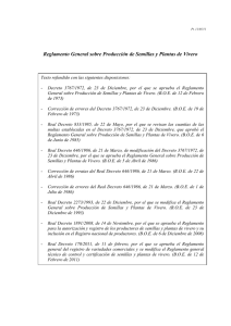 Reglamento General sobre Producción de Semillas y Plantas de