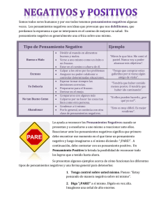 Pensamientos Negativos y Positivos