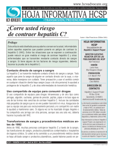 ¿Corre usted riesgo de contraer hepatitis C?