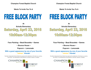 Champion Forest Baptist Church Wants To Invite You To
