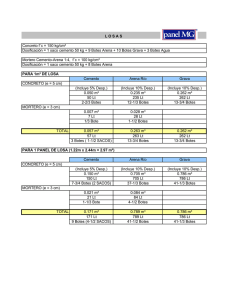 Concreto f´c = 150 kg/cm² Dosificación = 1 saco