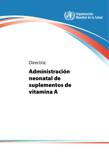 Administración neonatal de suplementos de vitamina A