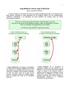 Yoga Moderno versus Yoga Tradicional