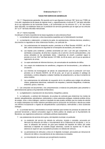 Ordenanza fiscal n.º 3.1 TASAS POR SERVICIOS GENERALES Art