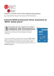 Colección IDEAS de Educación Virtual: lanzamiento de "MOOC