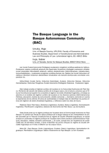 The Basque Language in the Basque Autonomous Community