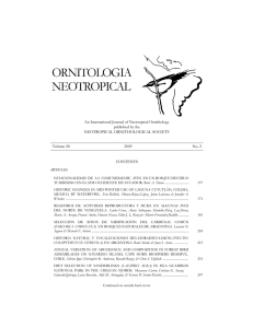 An International Journal of Neotropical Ornithology published by the