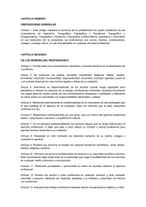 CAPÍTULO PRIMERO DISPOSICIONES GENERALES Artículo 1
