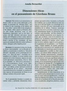 Dimensiones éticas en el pensamiento de Giordano Bruno