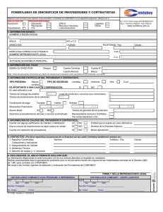 formulario de inscripcion de proveedores y contratistas