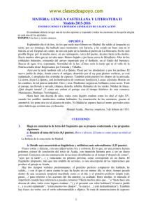 MATERIA: LENGUA CASTELLANA Y LITERATURA II Modelo 2015