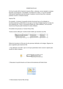 INSERTAR FILAS En Excel resulta últil la función de insertar filas y