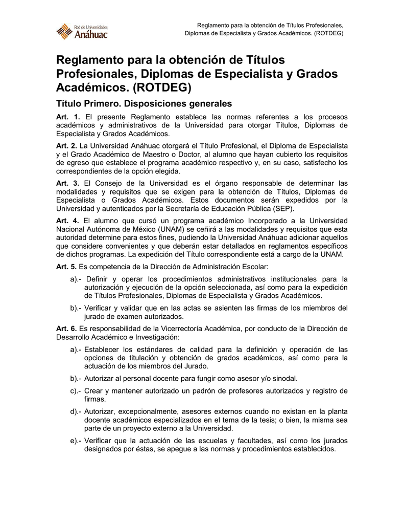 Reglamento Para La Obtenci N De T Tulos Profesionales Diplomas