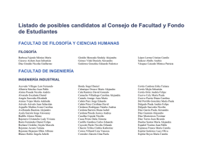 Listado de posibles candidatos al Consejo de Facultad y Fondo de