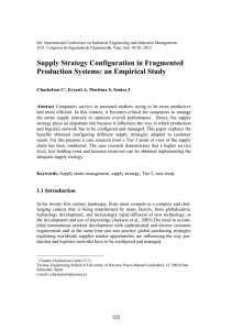 Supply Strategy Configuration in Fragmented Production