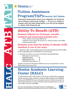 Tuition Assistance Hostos Academic Learning Center (HALC) Ability