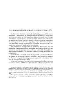 Las resonancias de Horacio en Fray Luis de León
