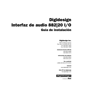 Digidesign Interfaz de audio 882|20 I/O Guia de instalacion
