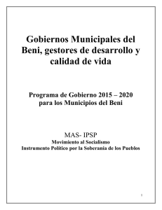 Gobiernos Municipales del Beni, gestores de desarrollo y calidad de