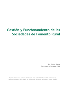 Gestión y Funcionamiento de las Sociedades de Fomento Rural