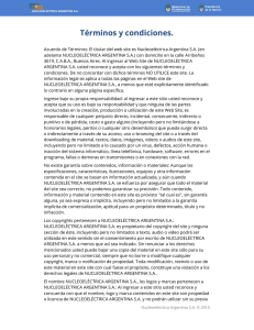 Términos y condiciones. - Nucleoeléctrica Argentina SA