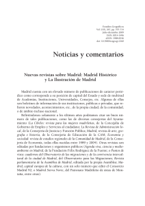 Nuevas revistas sobre Madrid - Estudios Geográficos