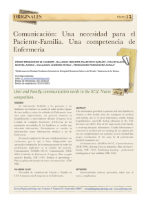 Comunicación: Una necesidad para el Paciente-Familia.