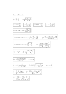 Lista de fórmulas x = ∑ xi n s = ∑ (xi − x)2 n − 1 µ = x ± z σ √ n z