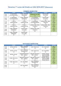 horarios-grado-cau-2016-2017 - Grado en Comunicación Audiovisual