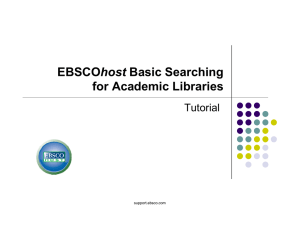 EBSCOhost Basic Searching for Academic Libraries