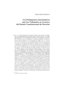 Los Parlamentos Autonómicos ante los Tribunales en el marco del
