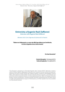 Entrevista a Eugenio Raúl Zaffaroni