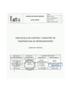 Control y Registro de temperatura refrigeradores Cesfam Juan Cartes