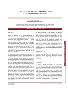 CONVERTIBILIDAD DE LA RESERVA LEGAL A INVERSIONES